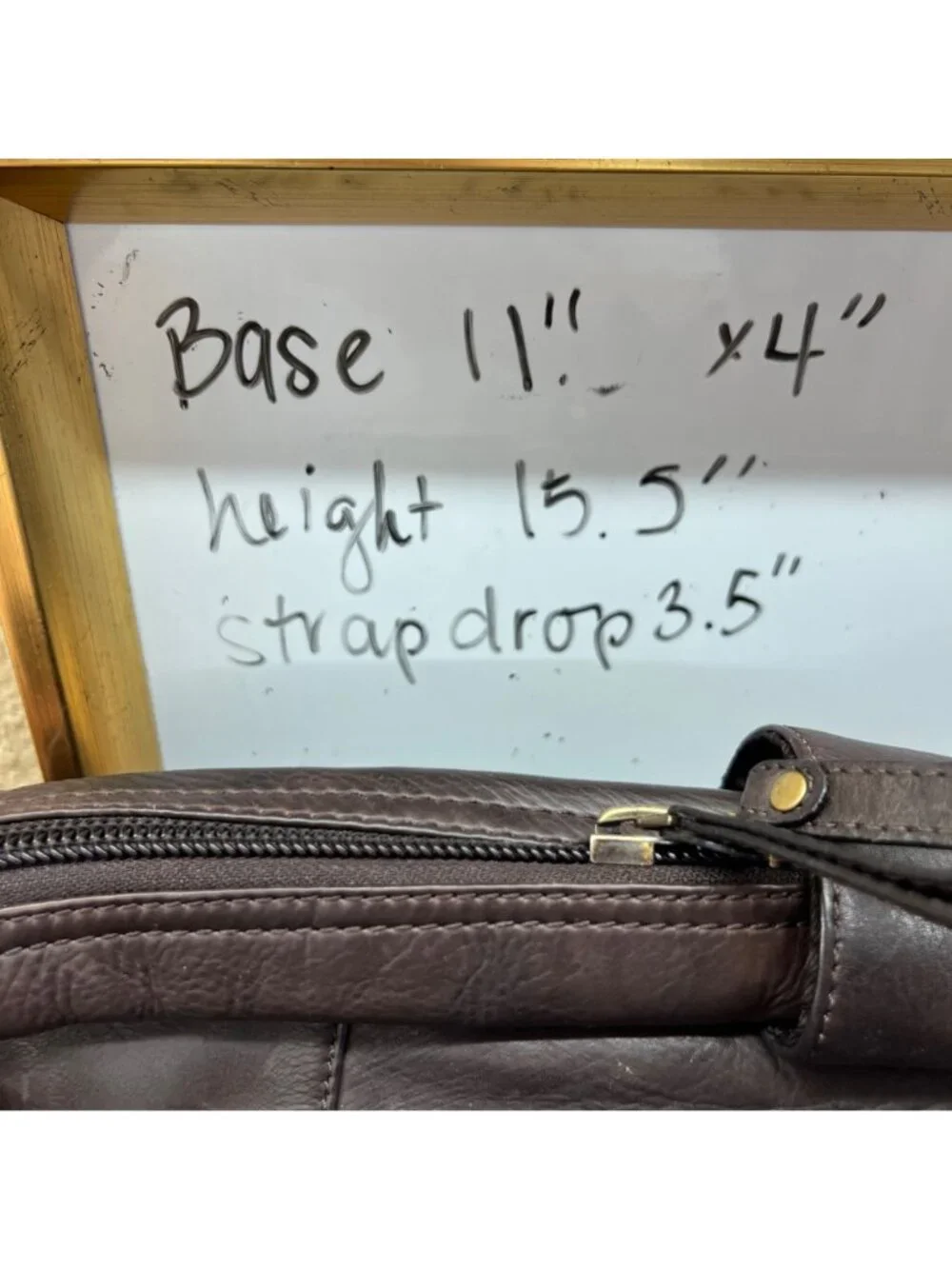 Chaps Leather Backpack Dark Brown Travel Laptop Bag Multi Pocket Rucksack